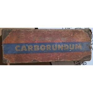 Vintage Carborundum Sharpening Stone in Original Box Silicon Carbide Honing Tool